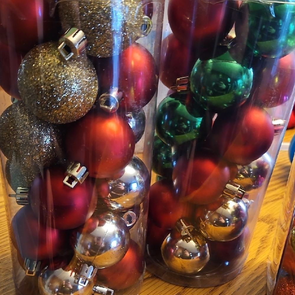 Festive Holiday Ornament Set - Red, Green, Gold, and Silver